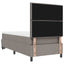 Box spring seng med hovedgærde Gråbrun 100 x 200 cm Stof