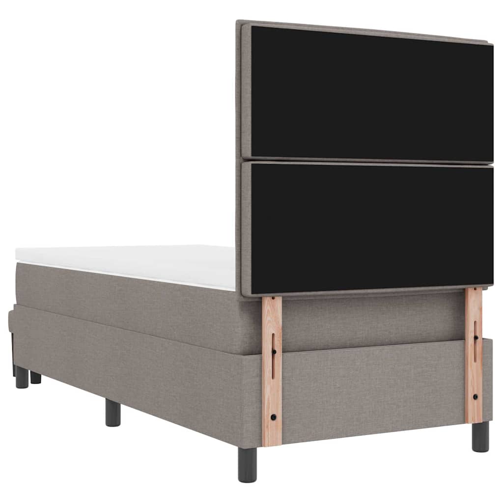 Box spring seng med hovedgærde Gråbrun 100 x 200 cm Stof