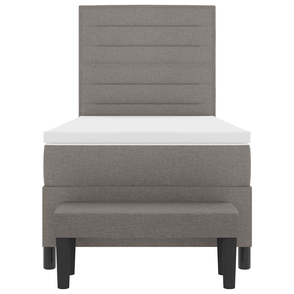 Box spring seng med hovedgærde Gråbrun 100 x 200 cm Stof