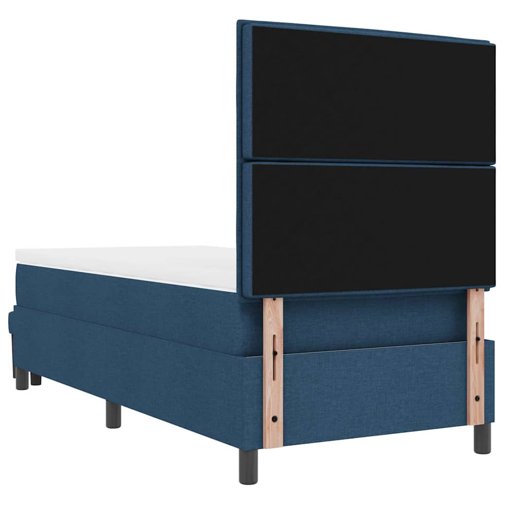 Box spring seng med hovedgærde Blå 100 x 200 cm Stof
