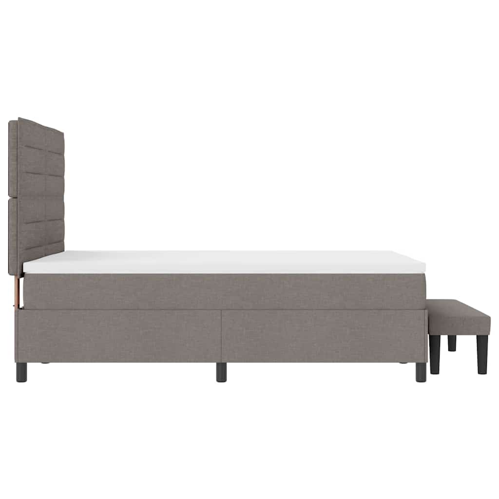 Box spring seng med hovedgærde Gråbrun 140 x 200 cm Stof