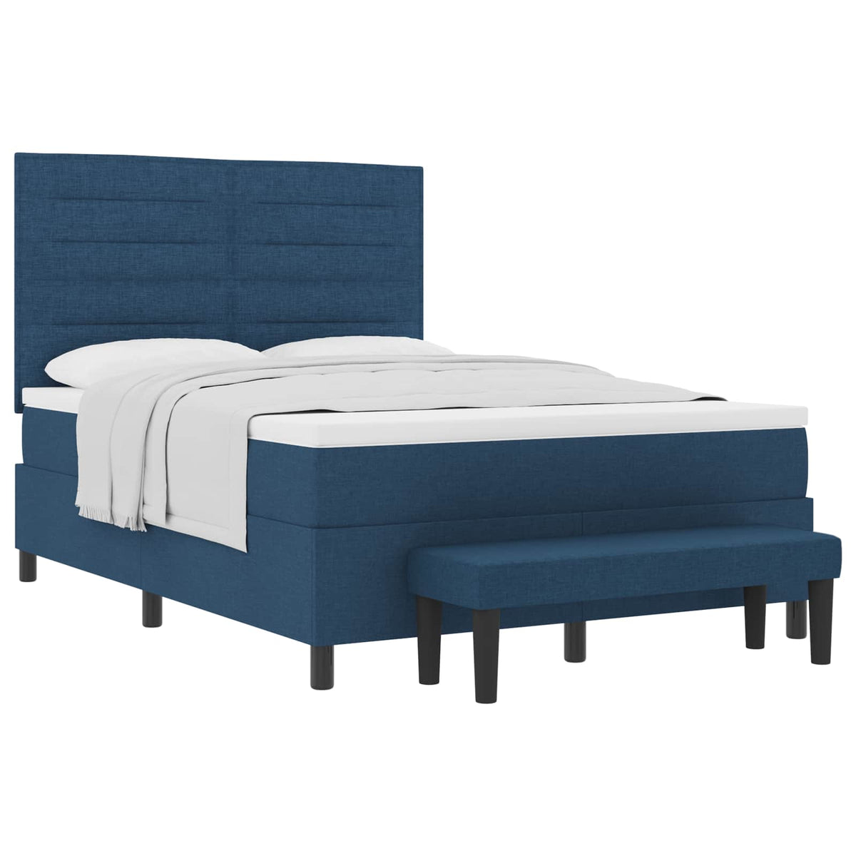 Box spring seng med hovedgærde Blå 160 x 200 cm Stof