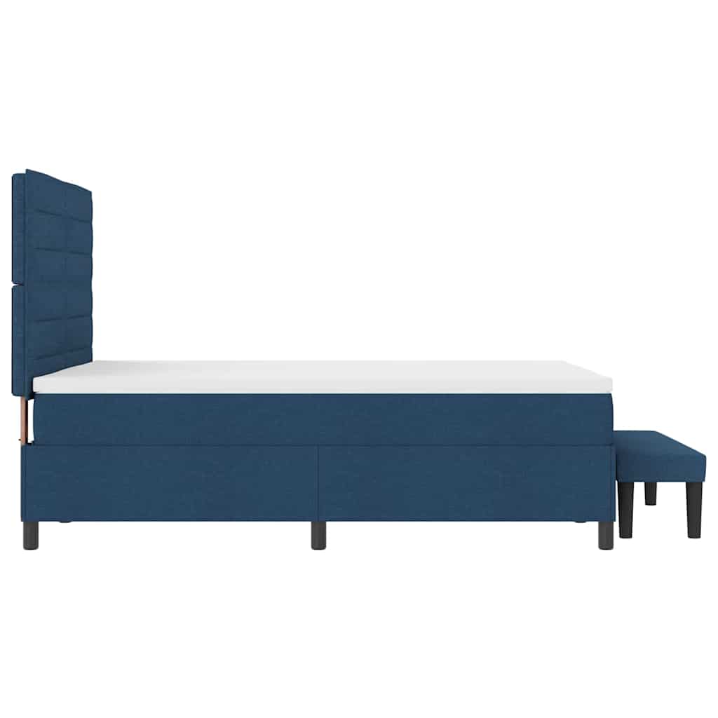 Box spring seng med hovedgærde Blå 160 x 200 cm Stof