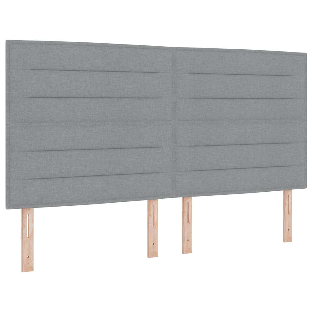 Box spring seng med hovedgærde Lysegrå 180 x 200 cm Stof