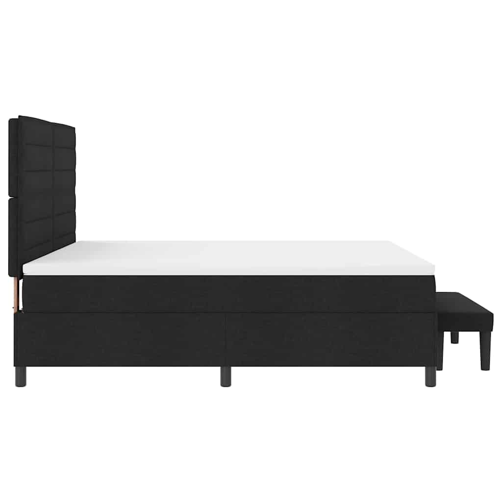 Box spring seng med hovedgærde Sort 180 x 200 cm Stof