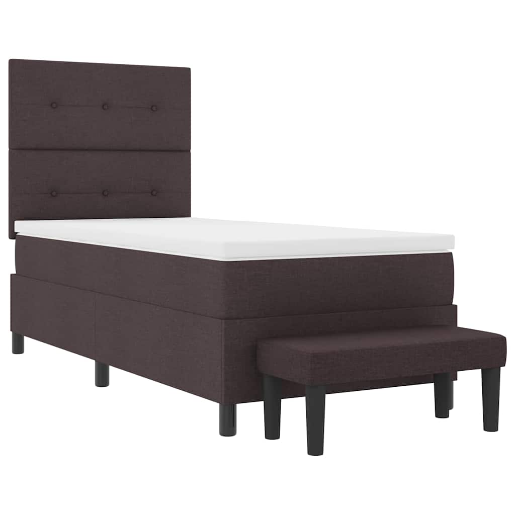 Box spring seng med hovedgærde Mørk Brun 80 x 200 cm Stof