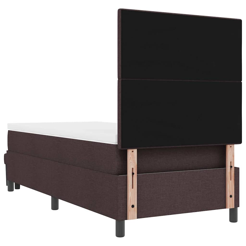Box spring seng med hovedgærde Mørk Brun 80 x 200 cm Stof