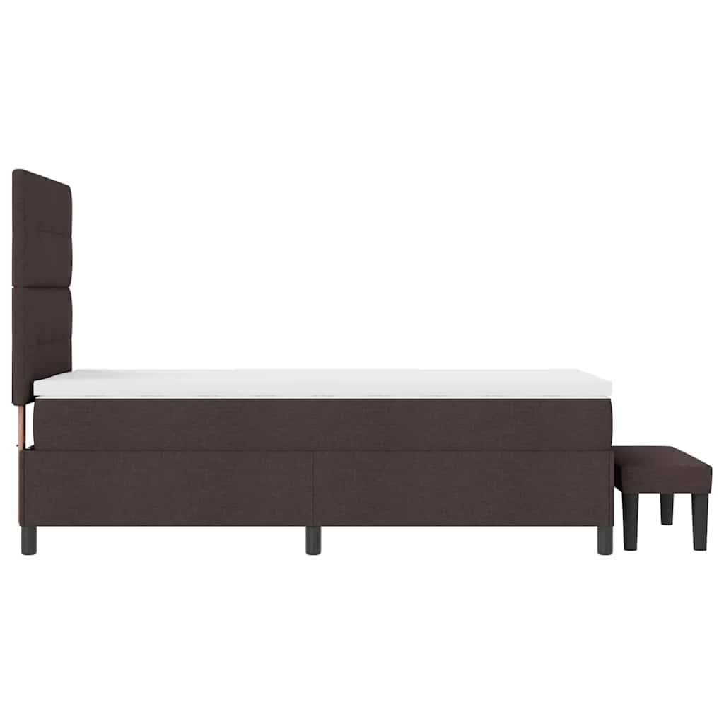Box spring seng med hovedgærde Mørk Brun 80 x 200 cm Stof