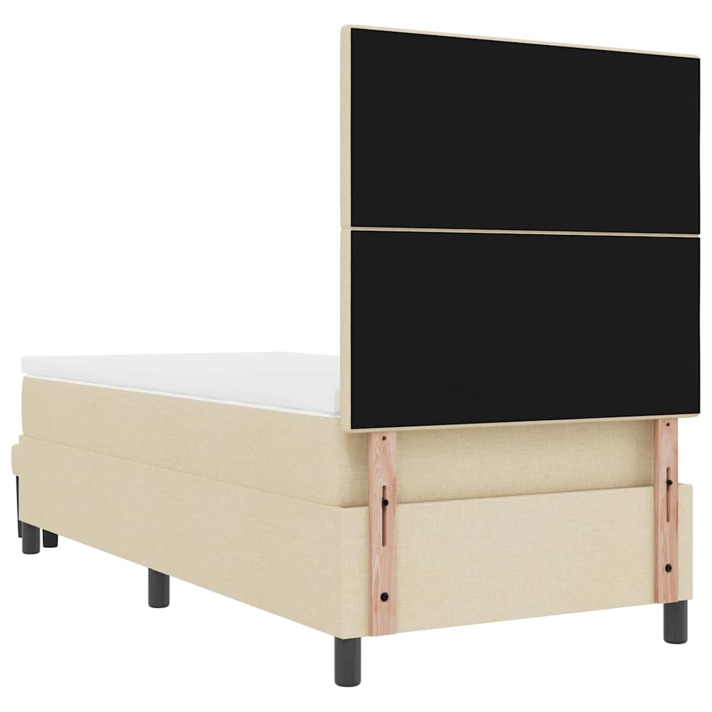 Box spring seng med hovedgærde Creme 80 x 200 cm Stof