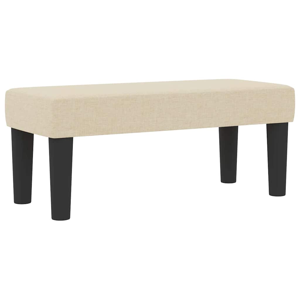 Box spring seng med hovedgærde Creme 90 x 190 cm Stof