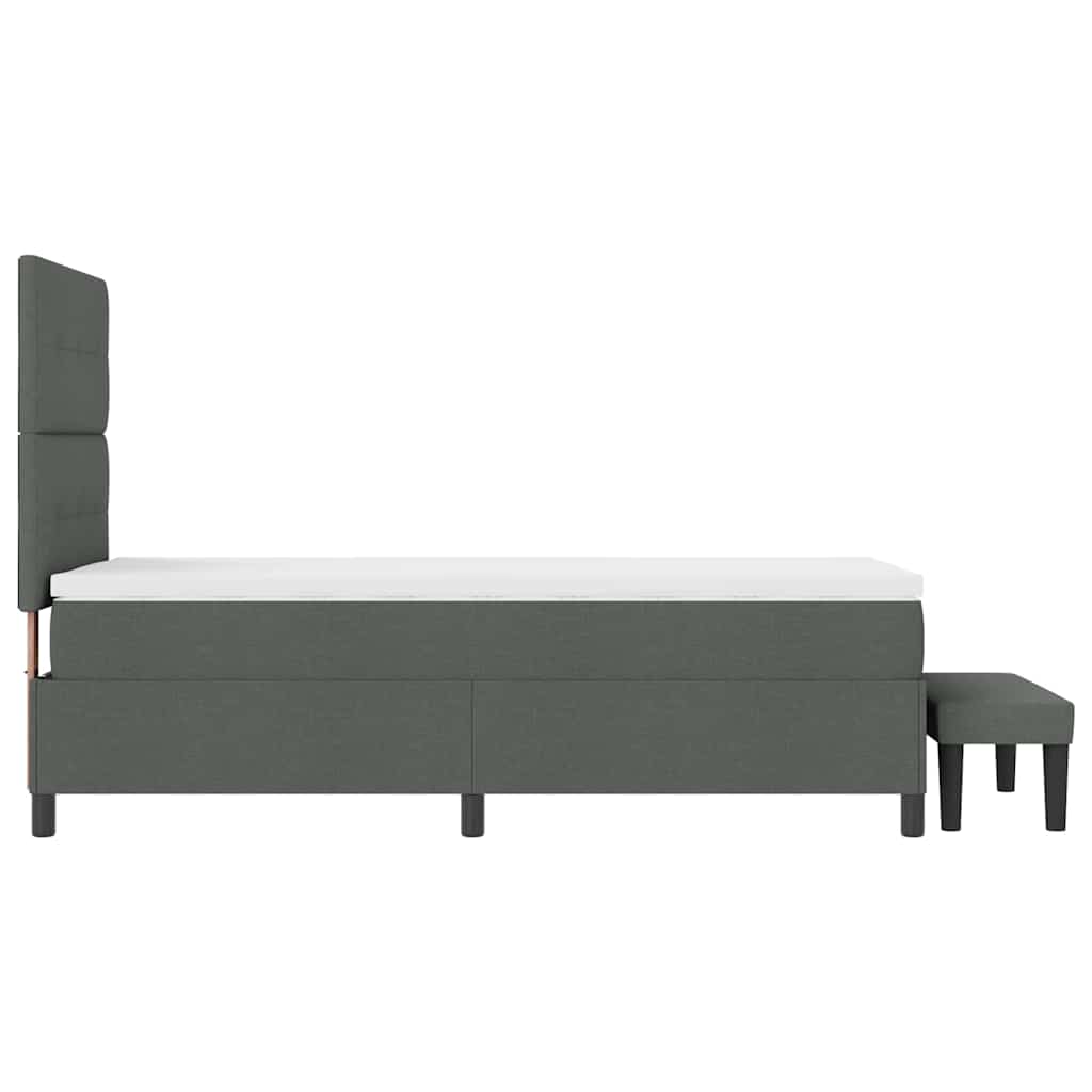 Box spring seng med hovedgærde Mørkegrå 100 x 200 cm Stof