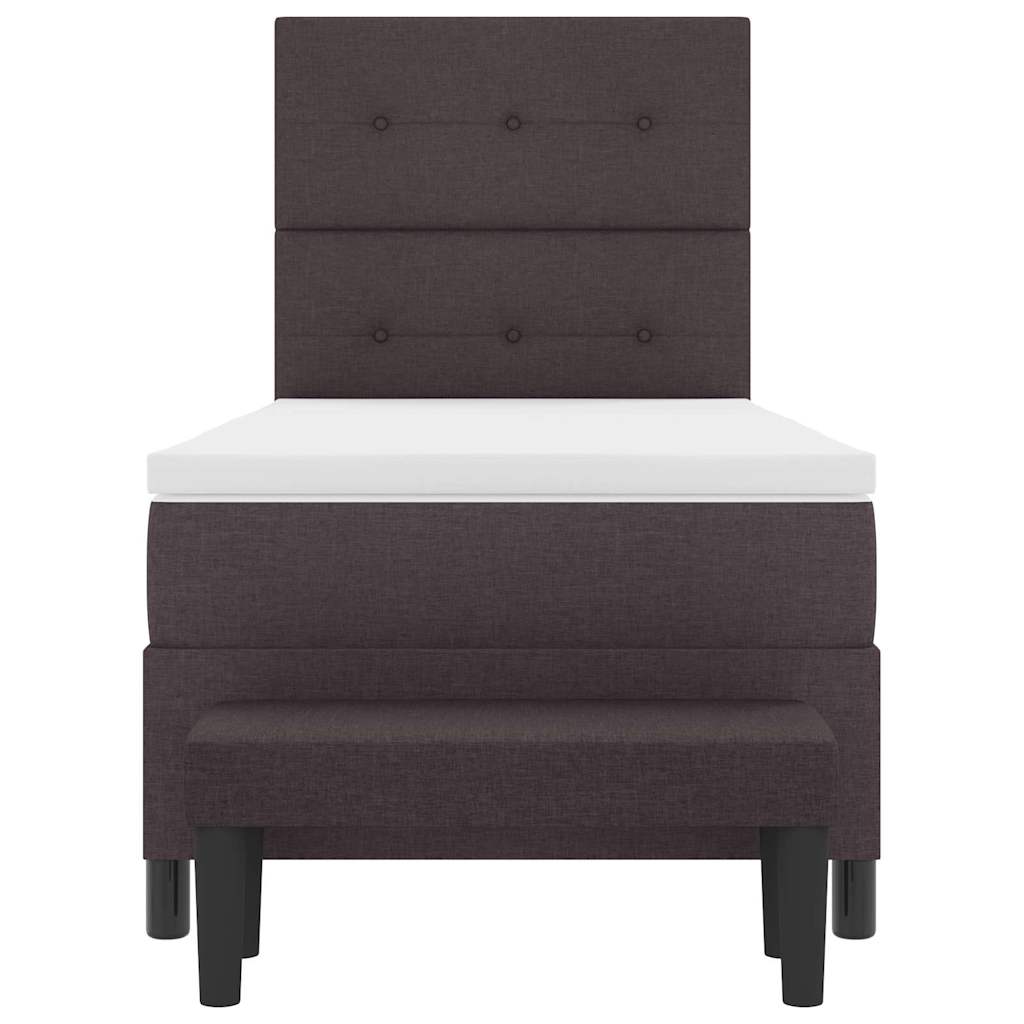 Box spring seng med hovedgærde Mørk Brun 100 x 200 cm Stof