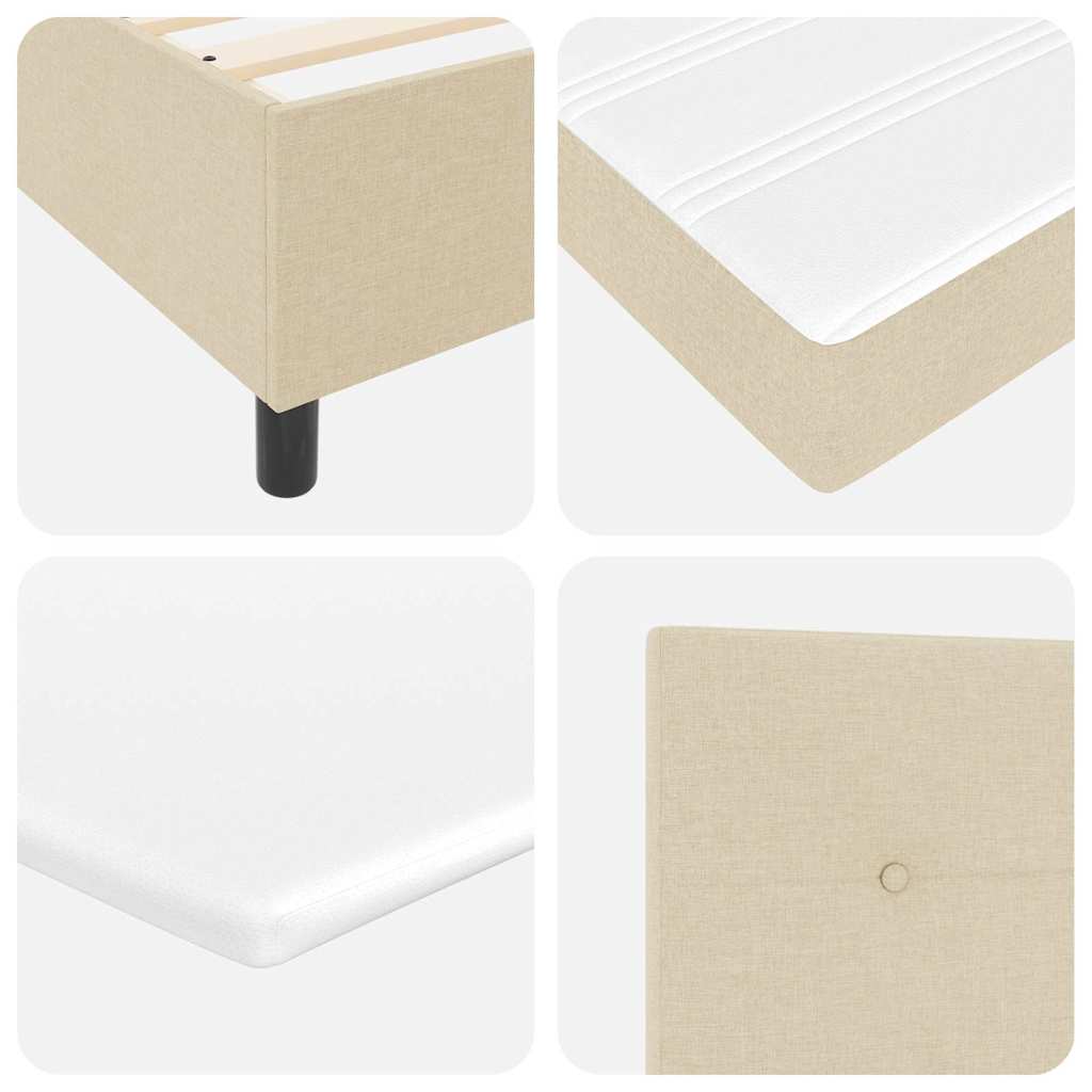 Box spring seng med hovedgærde Creme 100 x 200 cm Stof