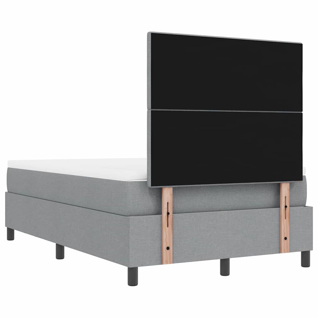 Box spring seng med hovedgærde Lysegrå 120 x 190 cm Stof