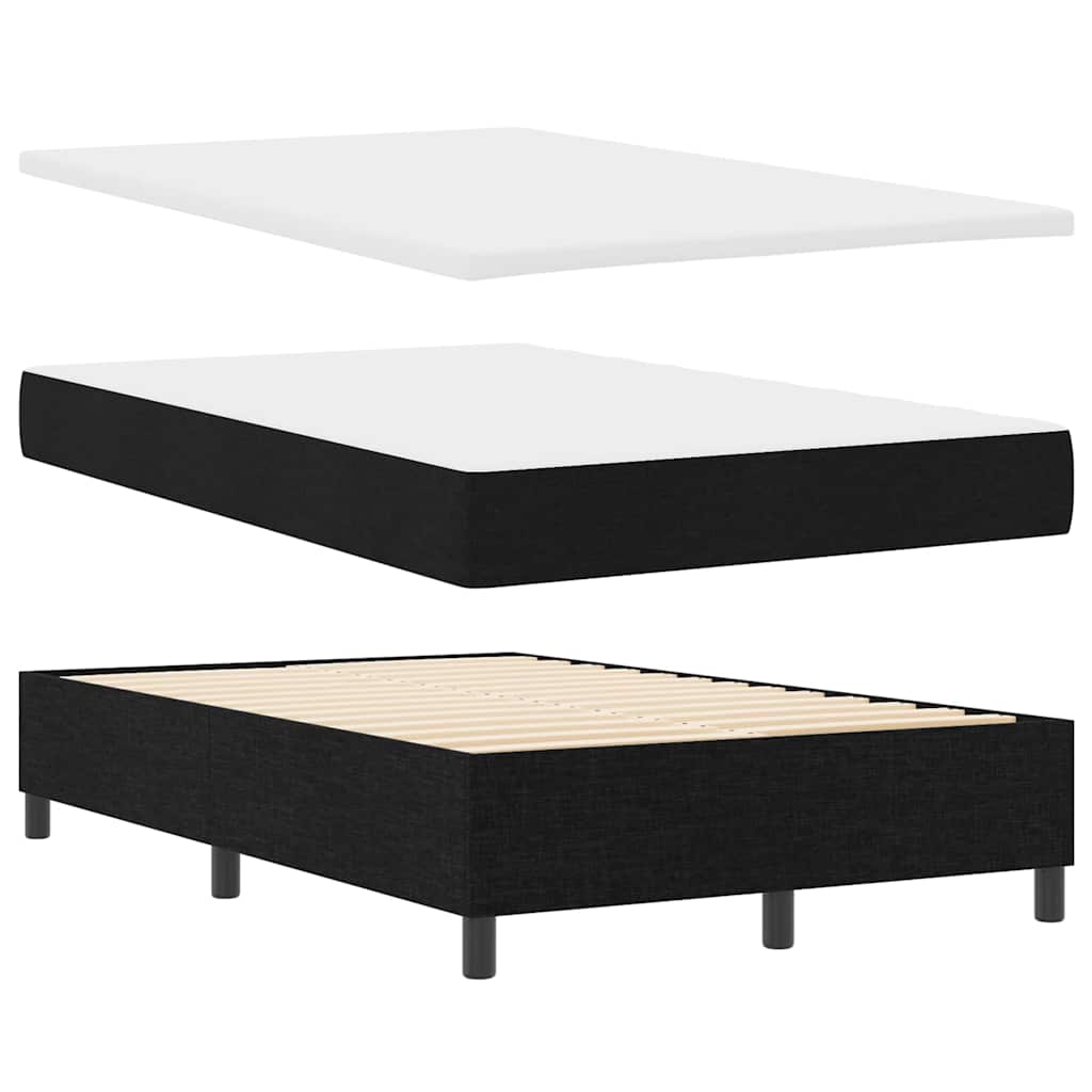 Box spring seng med pude med hovedgærde Sort 120 x 190 cm Stof