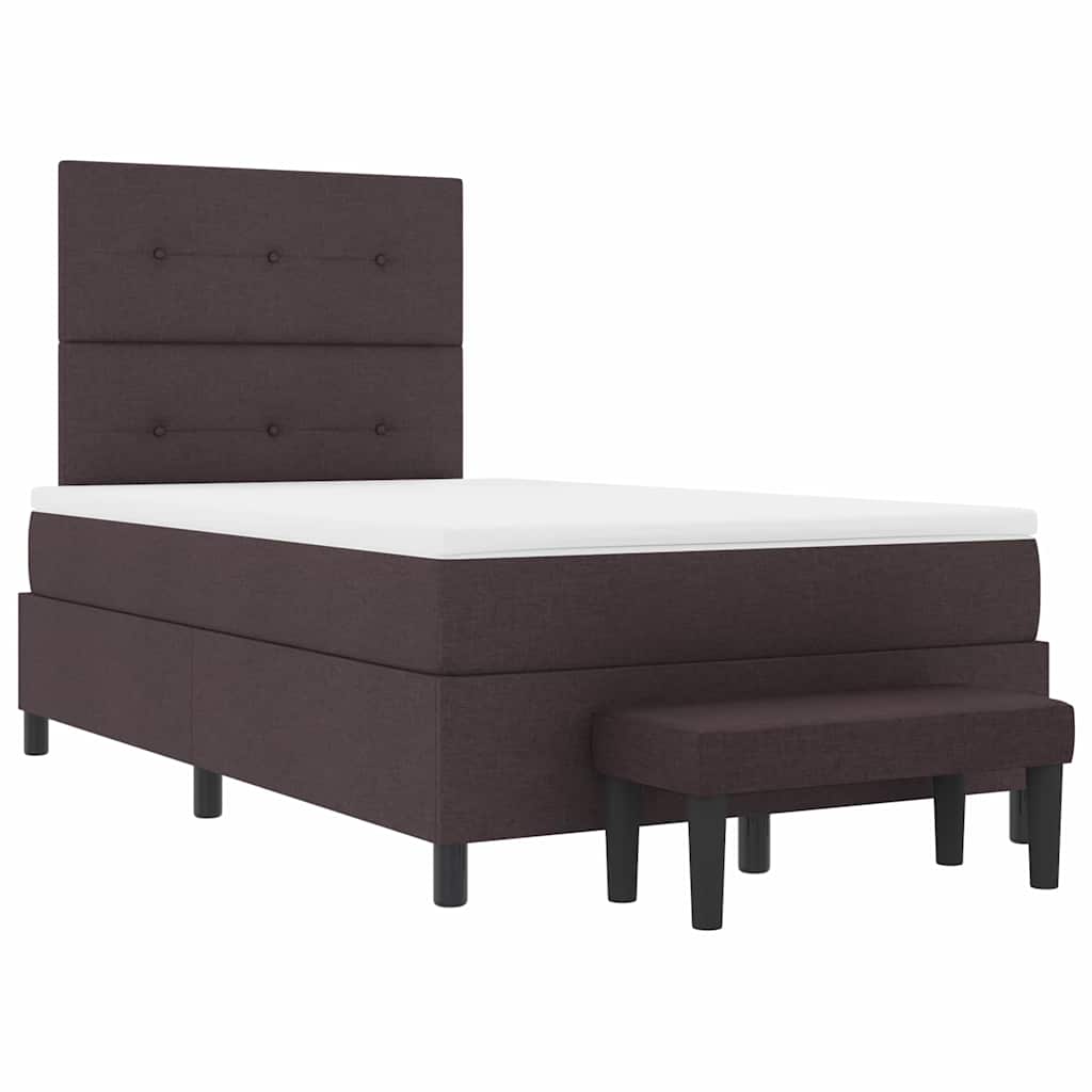 Box spring seng med pude Mørk Brun 120 x 190 cm Stof