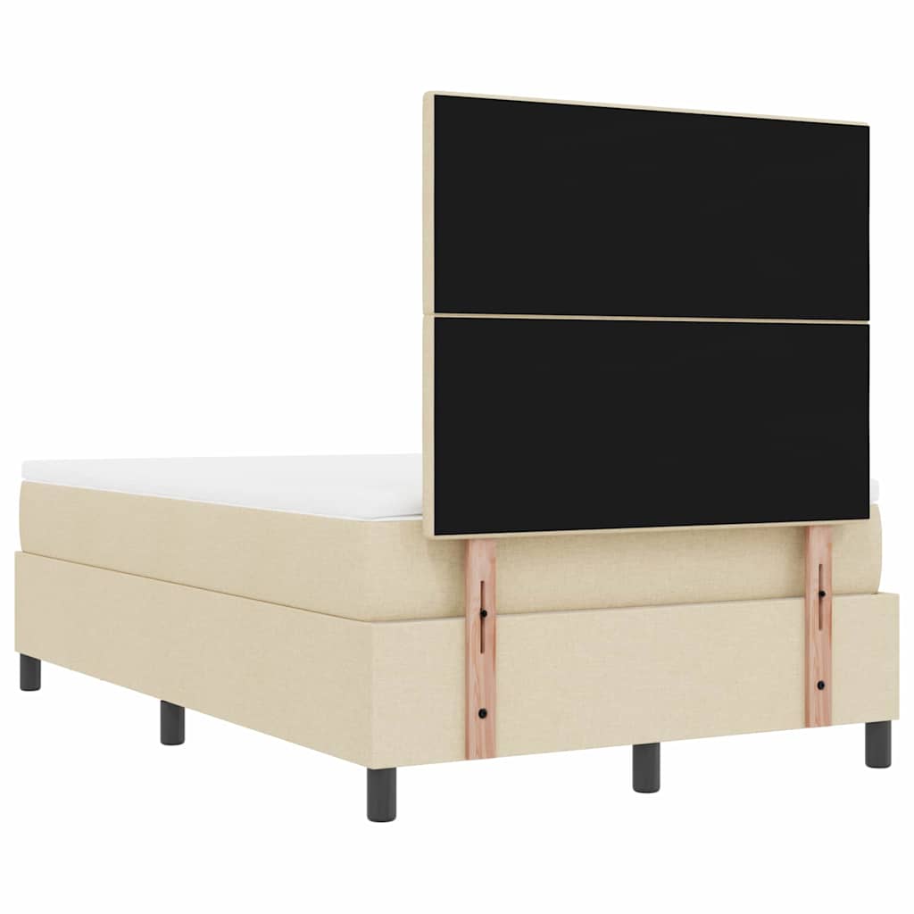 Box spring seng med hovedgærde Creme 120 x 190 cm Stof