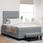 Box spring seng med hovedgærde Lysegrå 120 x 200 cm Stof