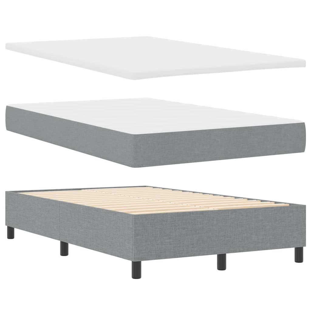 Box spring seng med hovedgærde Lysegrå 120 x 200 cm Stof