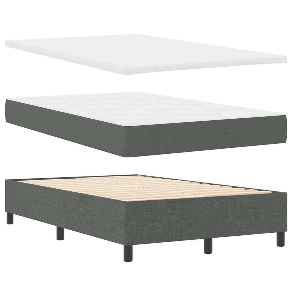 Box spring seng med pude Mørkegrå 120 x 200 cm Stof