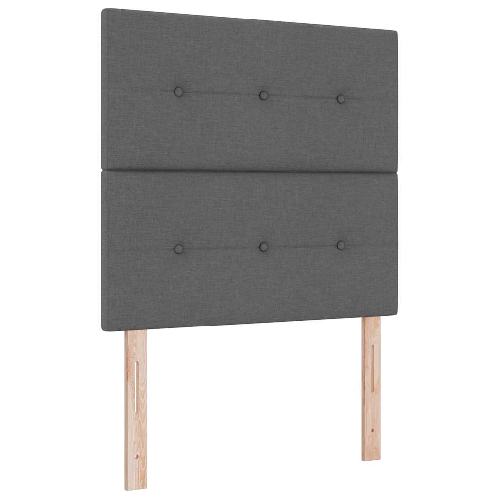 Box spring seng med pude Mørkegrå 120 x 200 cm Stof
