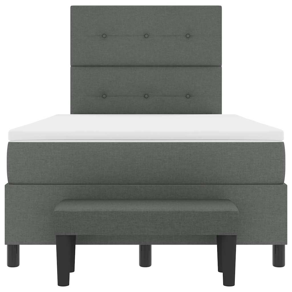 Box spring seng med pude Mørkegrå 120 x 200 cm Stof