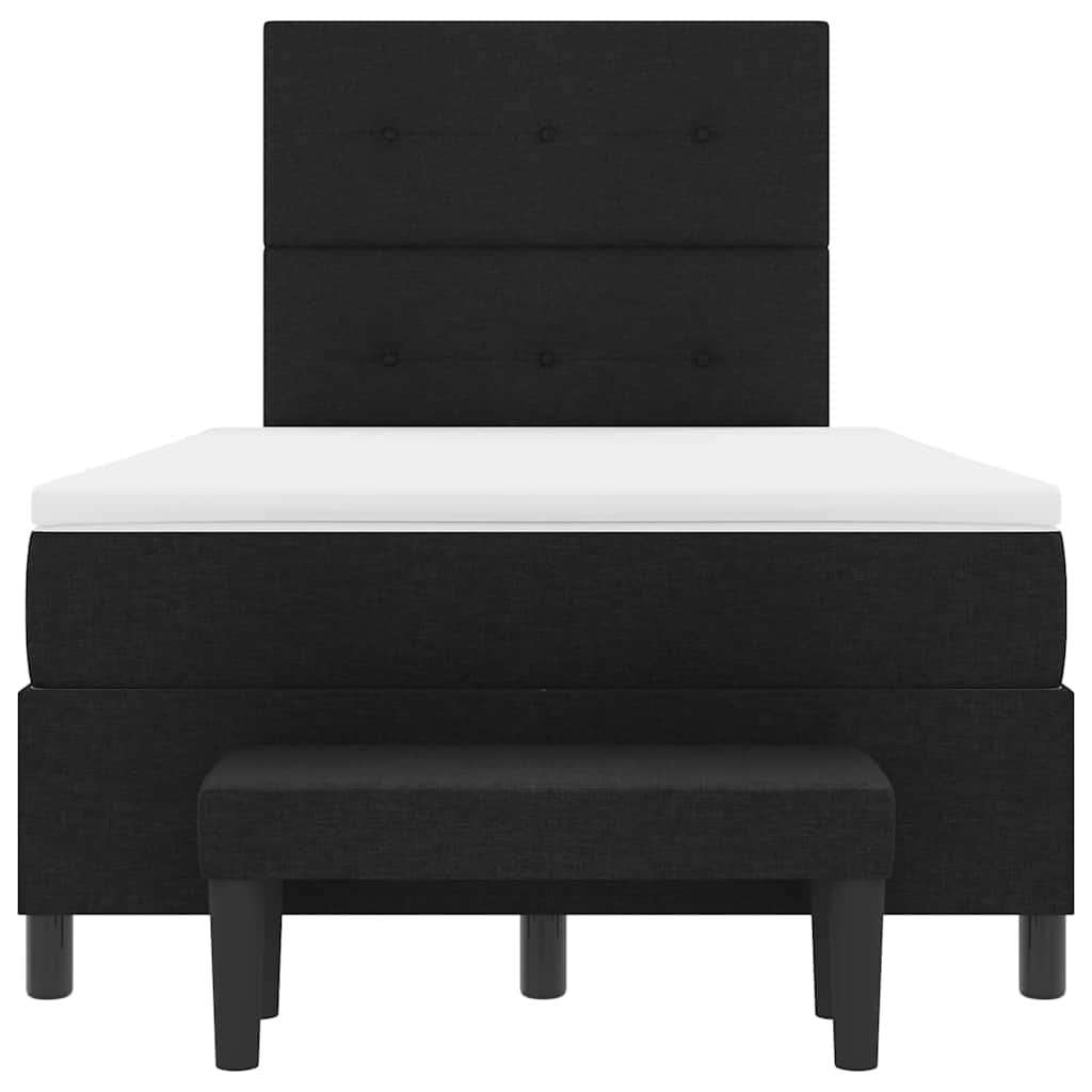 Box spring seng med pude med hovedgærde Sort 120 x 200 cm Stof
