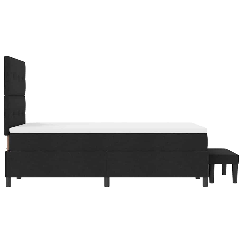 Box spring seng med pude med hovedgærde Sort 120 x 200 cm Stof