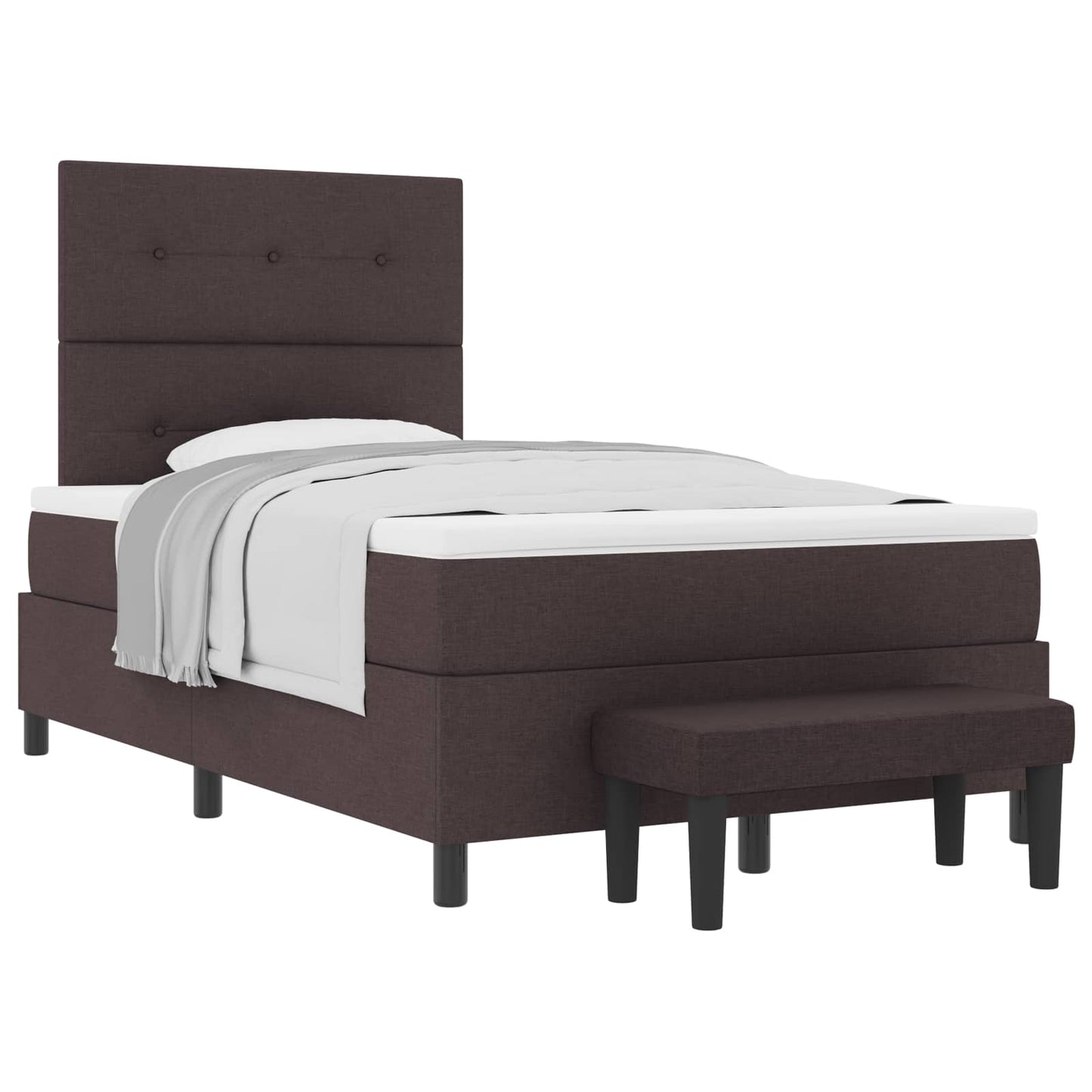 Box spring seng med pude Mørk Brun 120 x 200 cm Stof