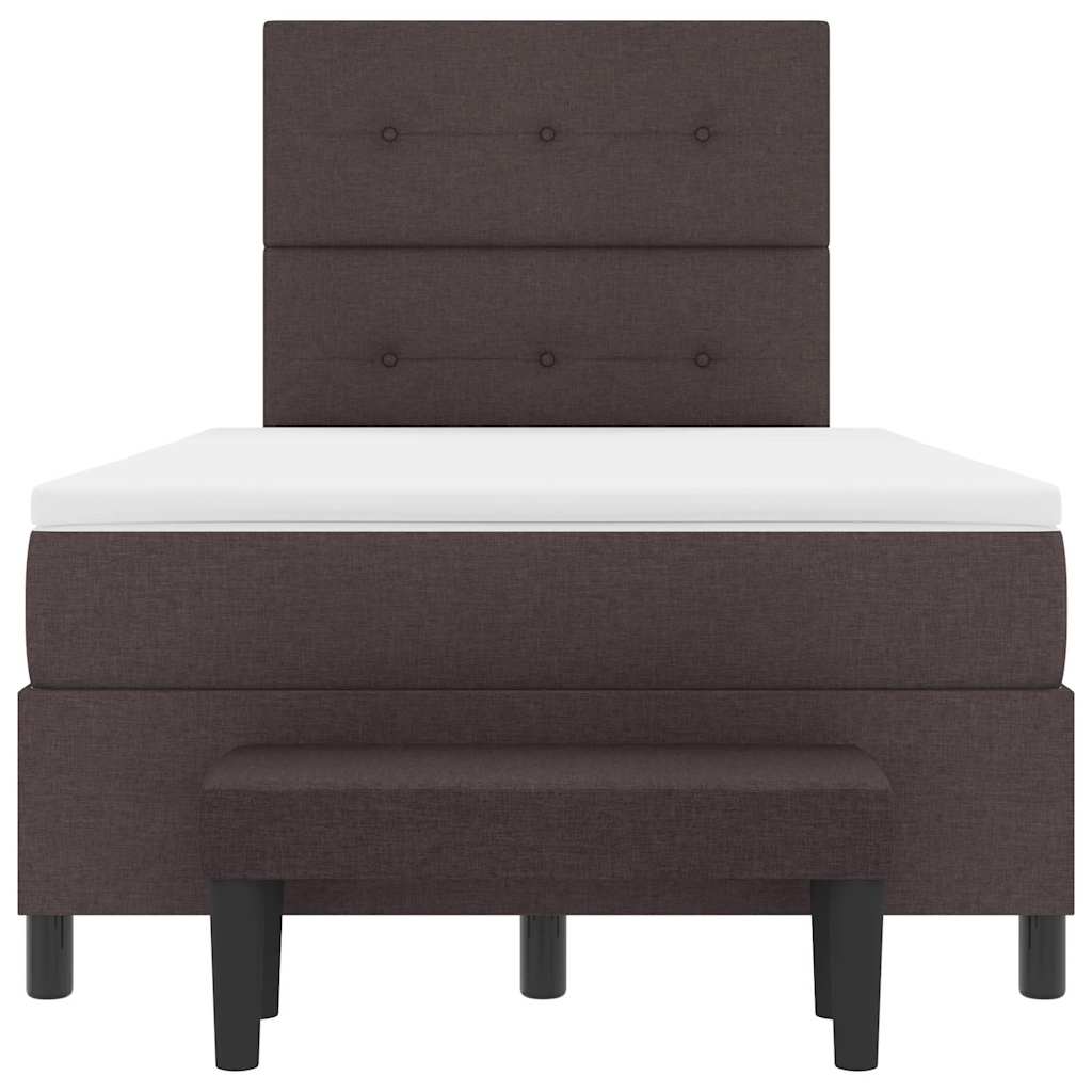 Box spring seng med pude Mørk Brun 120 x 200 cm Stof