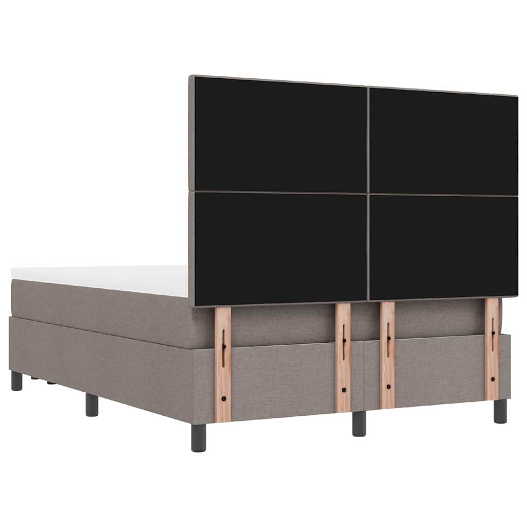 Box spring seng med hovedgærde Gråbrun 140 x 200 cm Stof