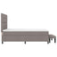 Box spring seng med hovedgærde Gråbrun 140 x 200 cm Stof