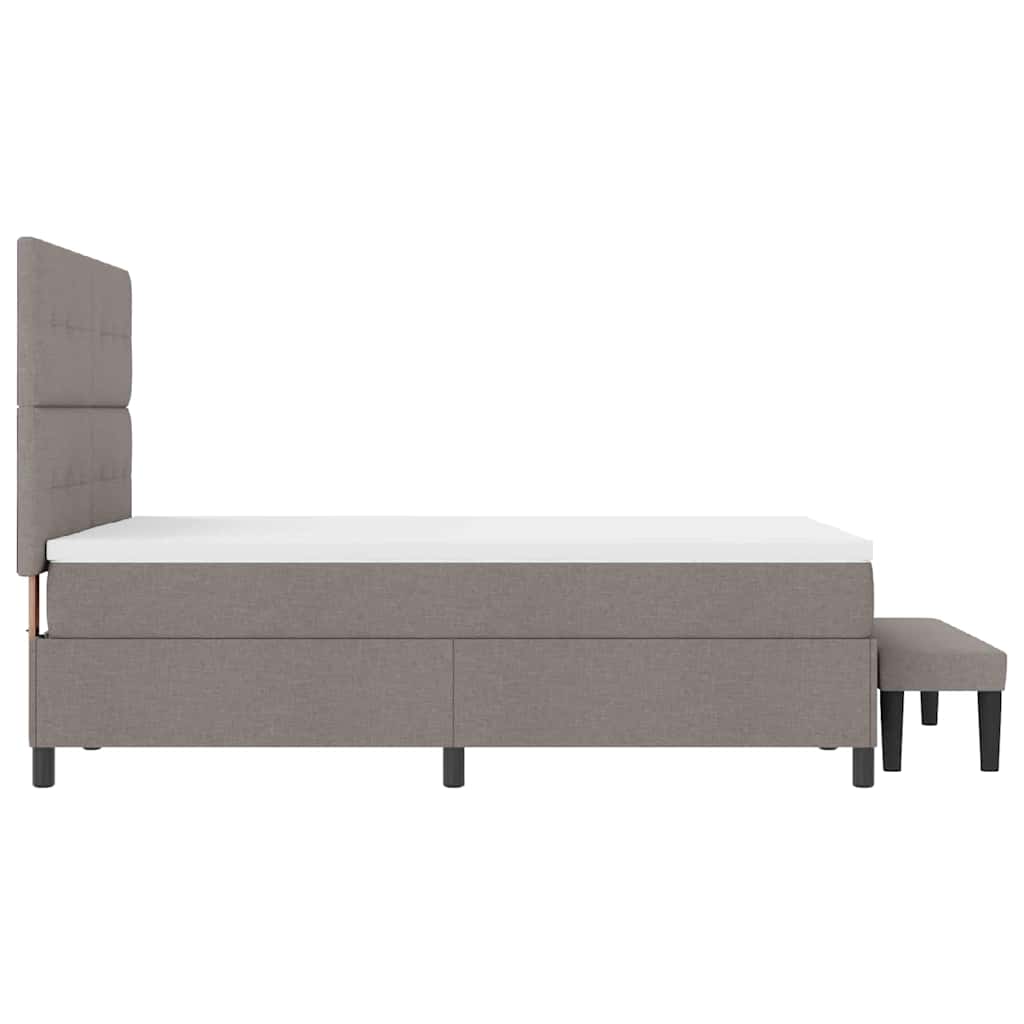 Box spring seng med hovedgærde Gråbrun 140 x 200 cm Stof