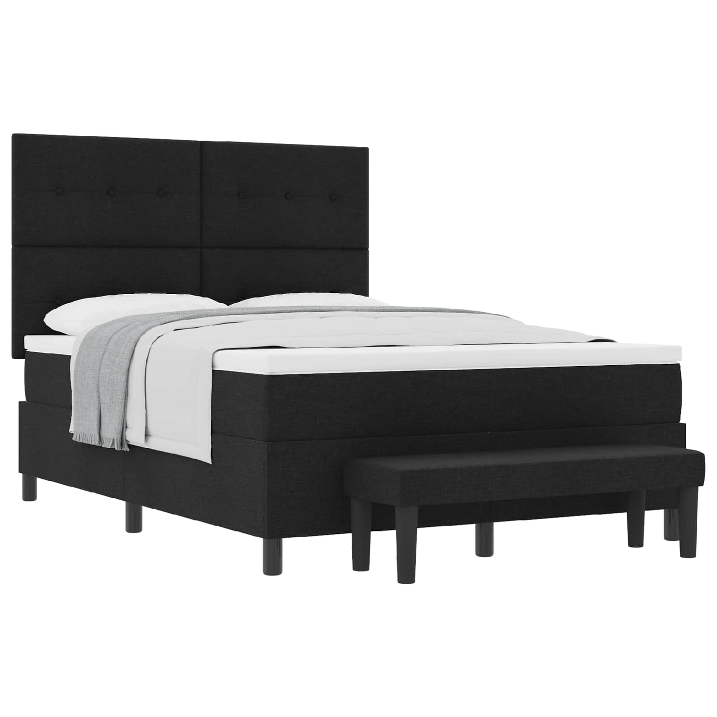 Box spring seng med hovedgærde Sort 160 x 200 cm Stof