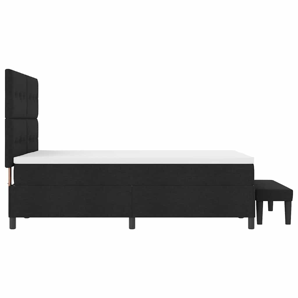 Box spring seng med hovedgærde Sort 160 x 200 cm Stof