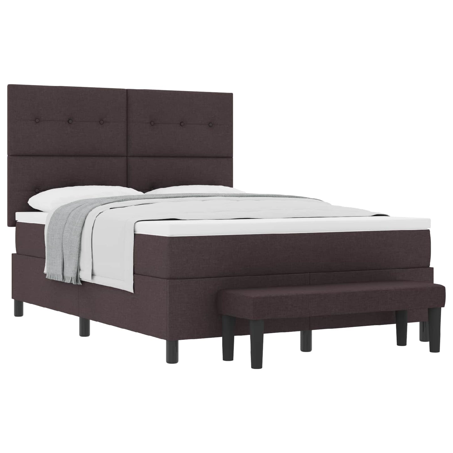 Box spring seng med hovedgærde Mørk Brun 160 x 200 cm Stof