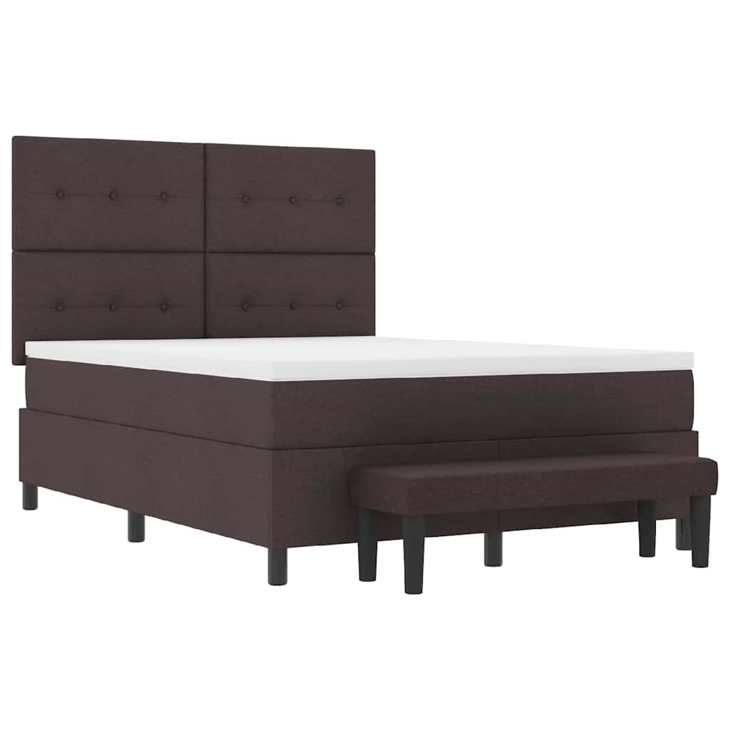 Box spring seng med hovedgærde Mørk Brun 160 x 200 cm Stof