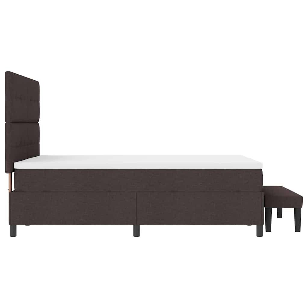 Box spring seng med hovedgærde Mørk Brun 160 x 200 cm Stof