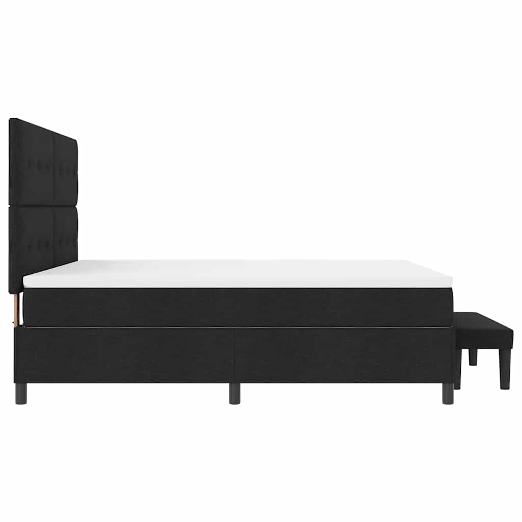 Box spring seng med hovedgærde Sort 180 x 200 cm Stof