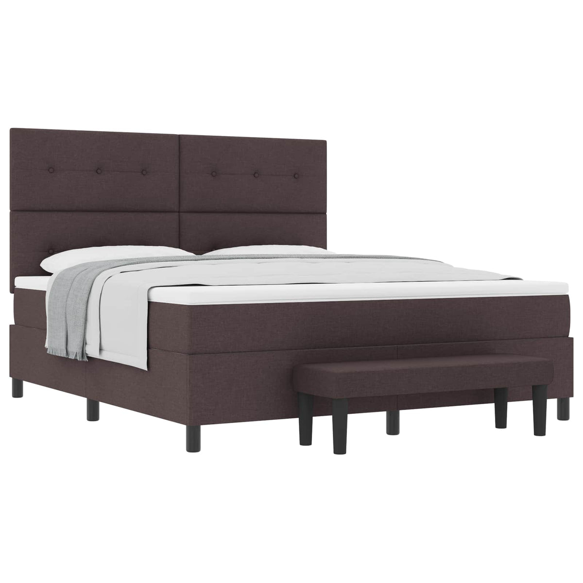 Box spring seng med hovedgærde Mørk Brun 180 x 200 cm Stof