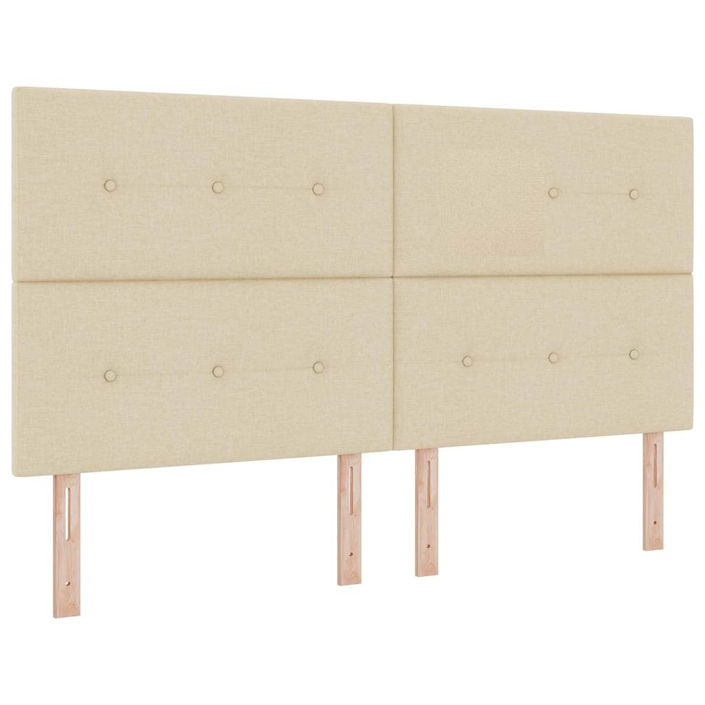 Box spring seng med hovedgærde Creme 180 x 200 cm Stof