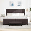 Box spring seng med hovedgærde Mørk Brun 200 x 200 cm Stof