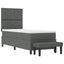 Box spring seng med hovedgærde Mørkegrå 80 x 200 cm Stof