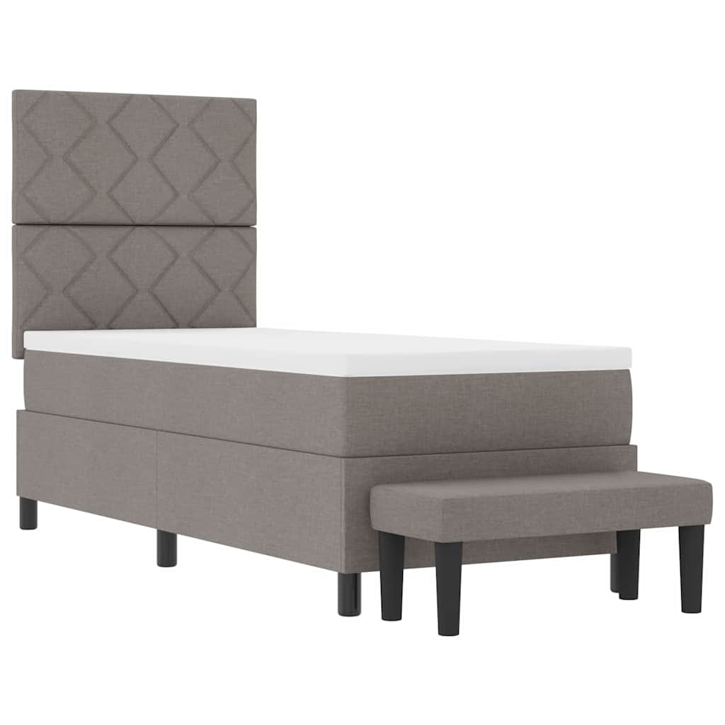 Box spring seng med hovedgærde Gråbrun 80 x 200 cm Stof