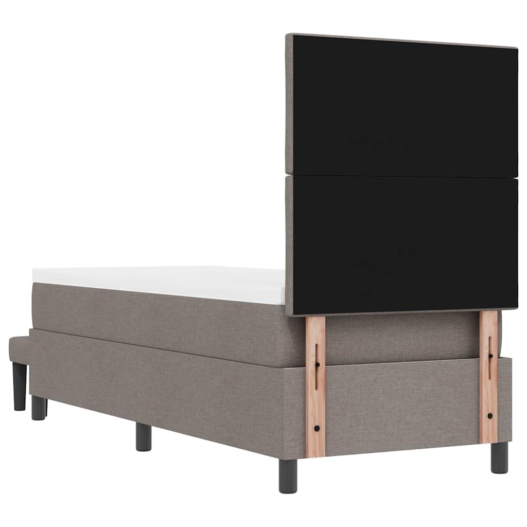 Box spring seng med hovedgærde Gråbrun 80 x 200 cm Stof
