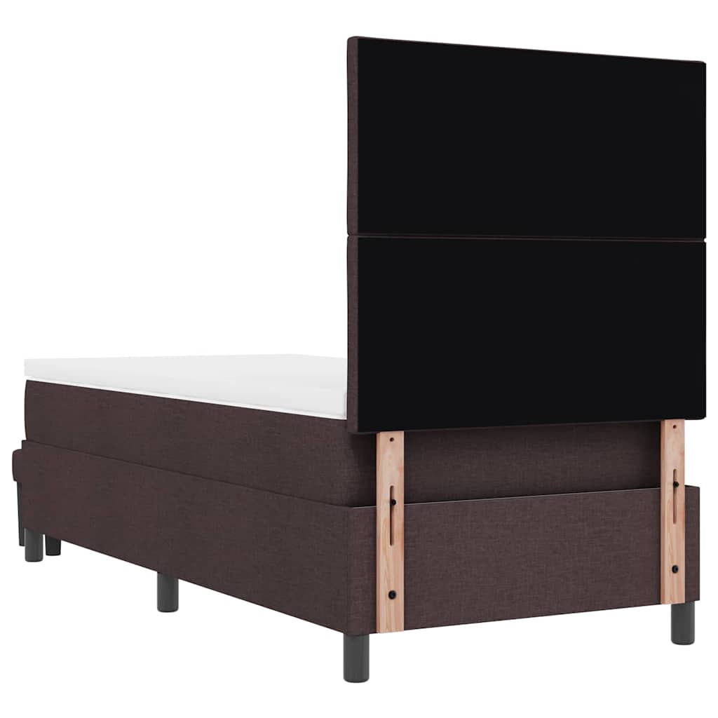 Box spring seng med pude Mørk Brun 90 x 190 cm Stof