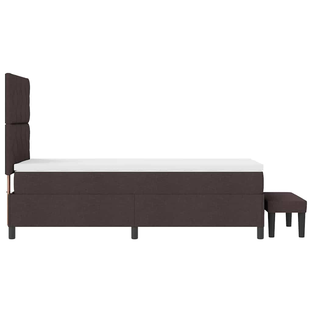 Box spring seng med pude Mørk Brun 90 x 190 cm Stof