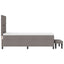 Box spring seng med hovedgærde Gråbrun 90 x 200 cm Stof