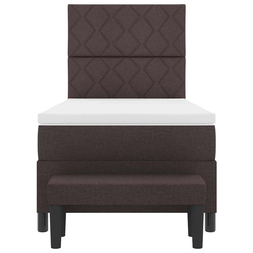 Box spring seng med hovedgærde Mørk Brun 100 x 200 cm Stof