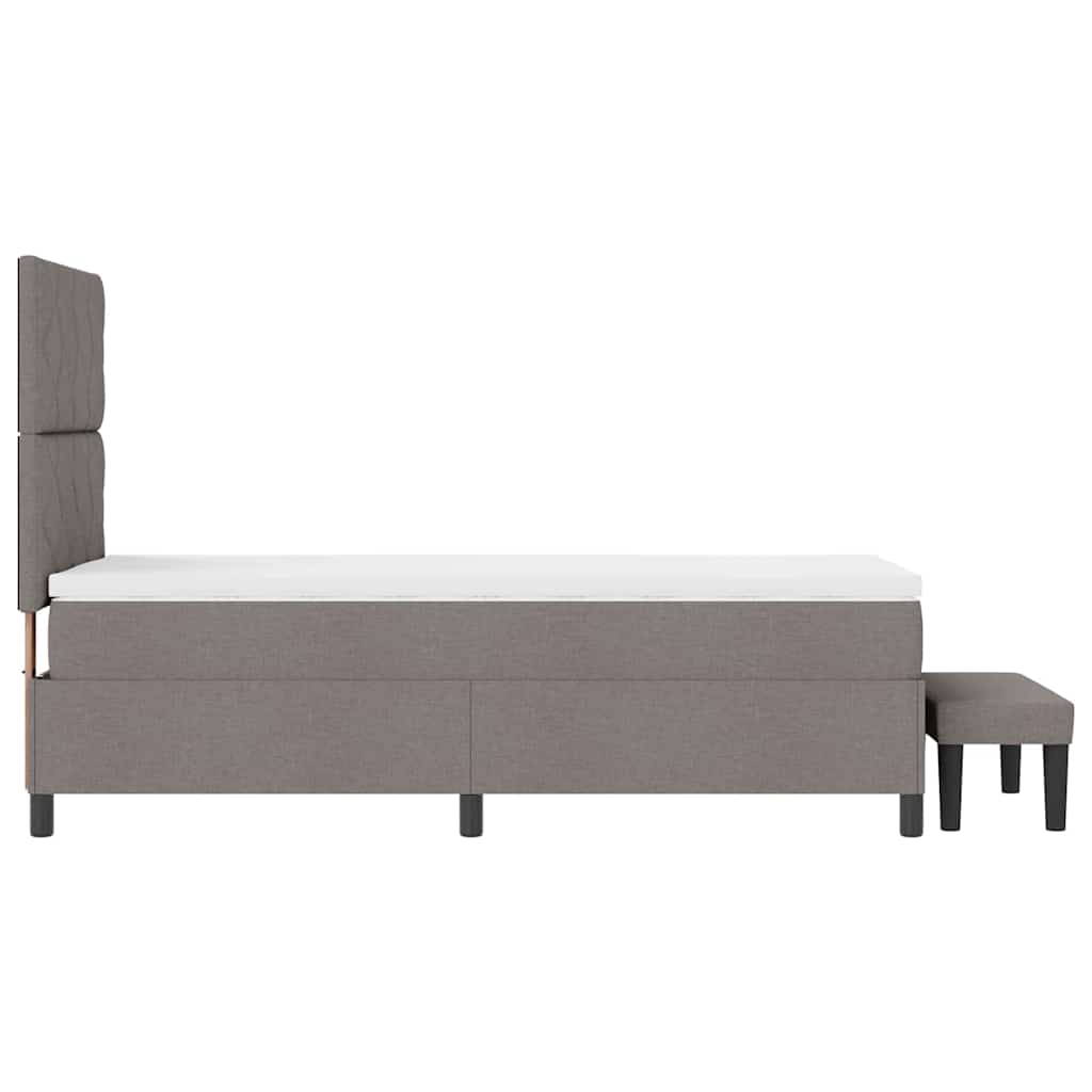 Box spring seng med hovedgærde Gråbrun 100 x 200 cm Stof